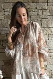 Rustic Peony Blouse Mocha
